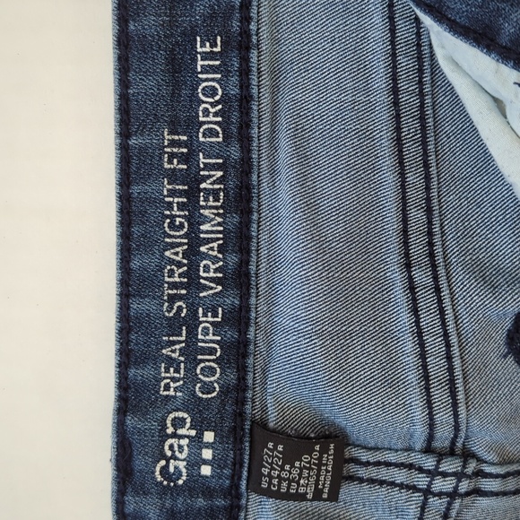 Gap Real Straight Fit Jeans 4 Blue Pockets - Picture 3 of 16